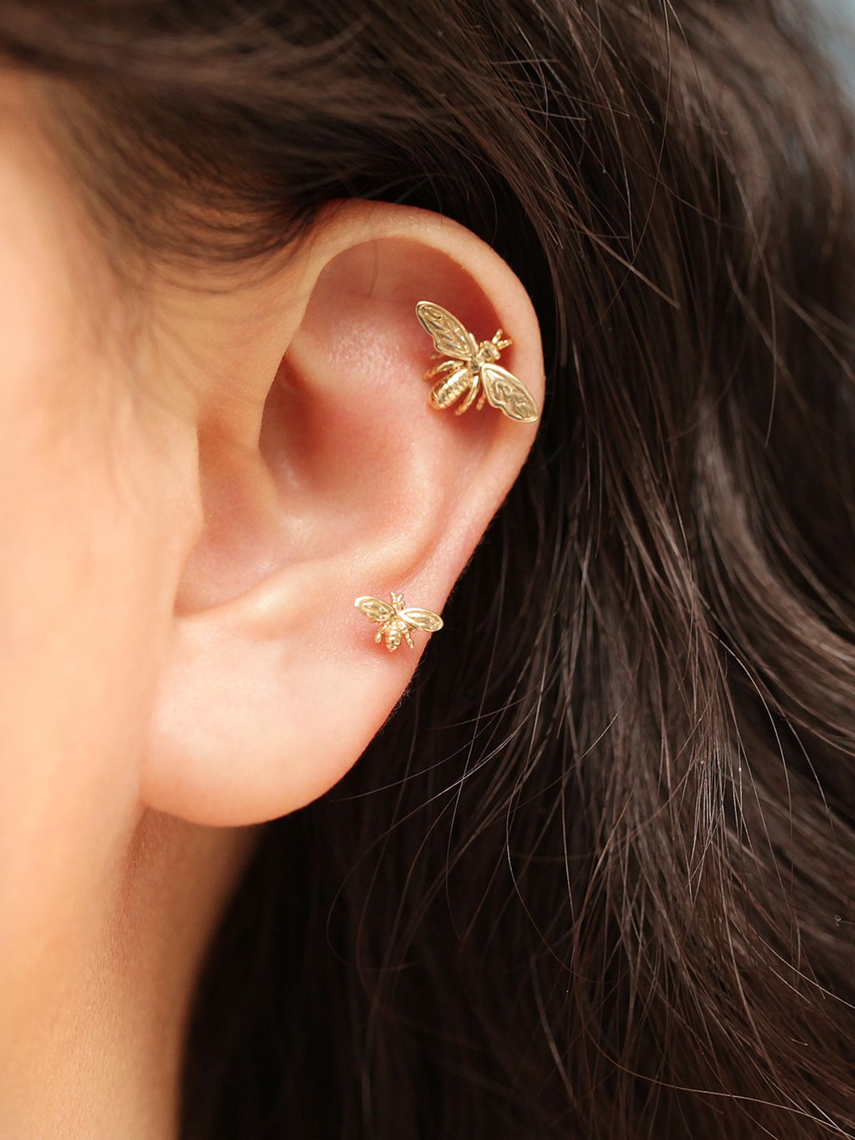 미니멀피어싱(MINIMALPIERCING) 14K 여왕 벌 피어싱 귀걸이