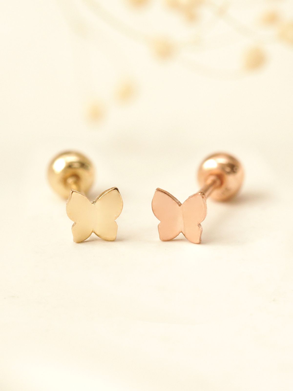 미니멀피어싱(MINIMALPIERCING) 14K 데일리 미니미 나비 피어싱 귀걸이