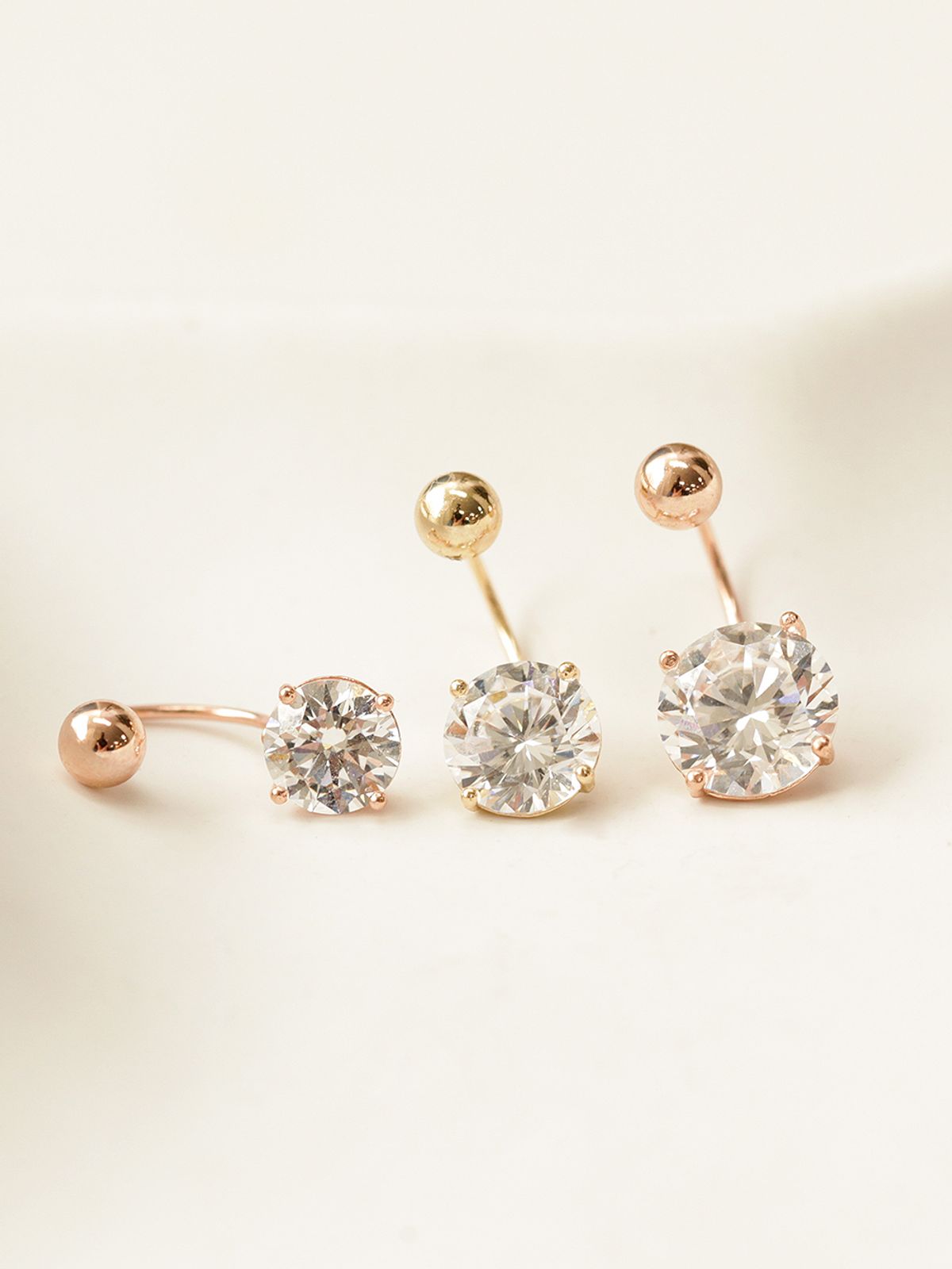 미니멀피어싱(MINIMALPIERCING) 14K 큐빅 피어싱 귀걸이 배꼽피어싱 6mm,7mm,8mm