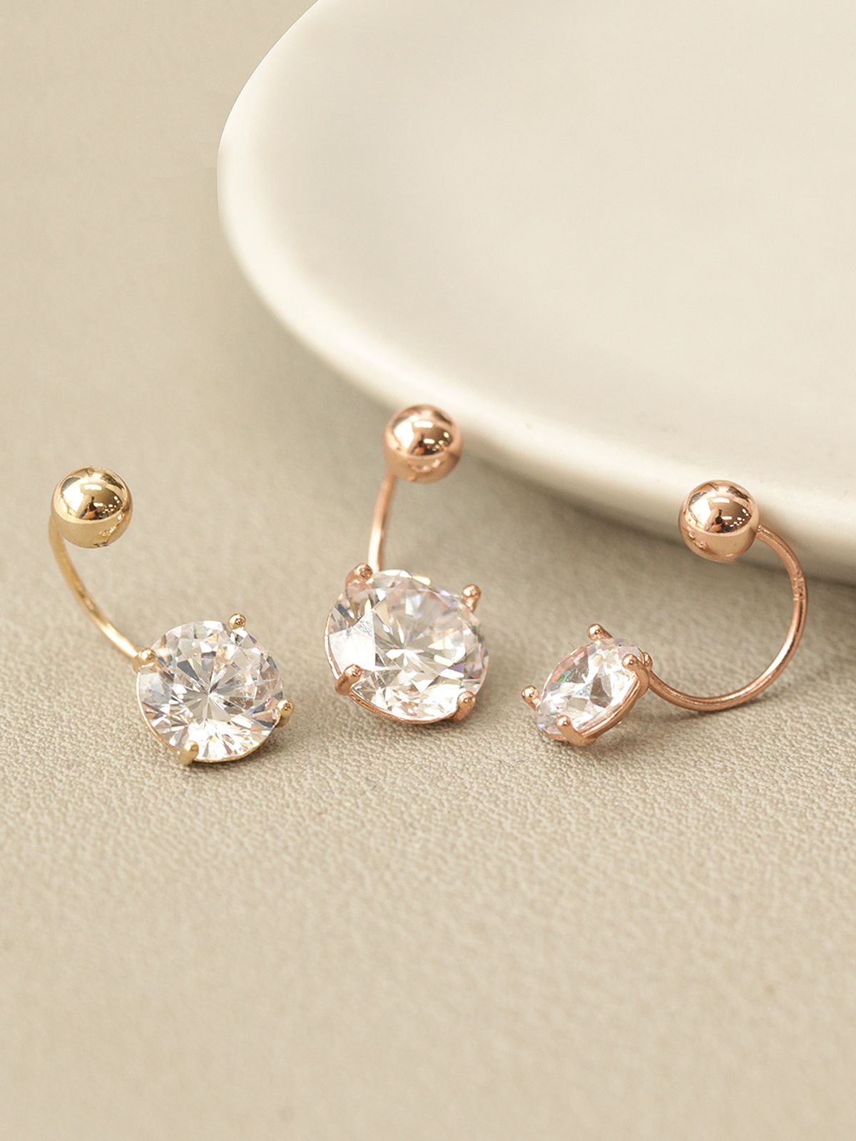 미니멀피어싱(MINIMALPIERCING) 14K 큐빅 피어싱 귀걸이 배꼽피어싱 6mm,7mm,8mm