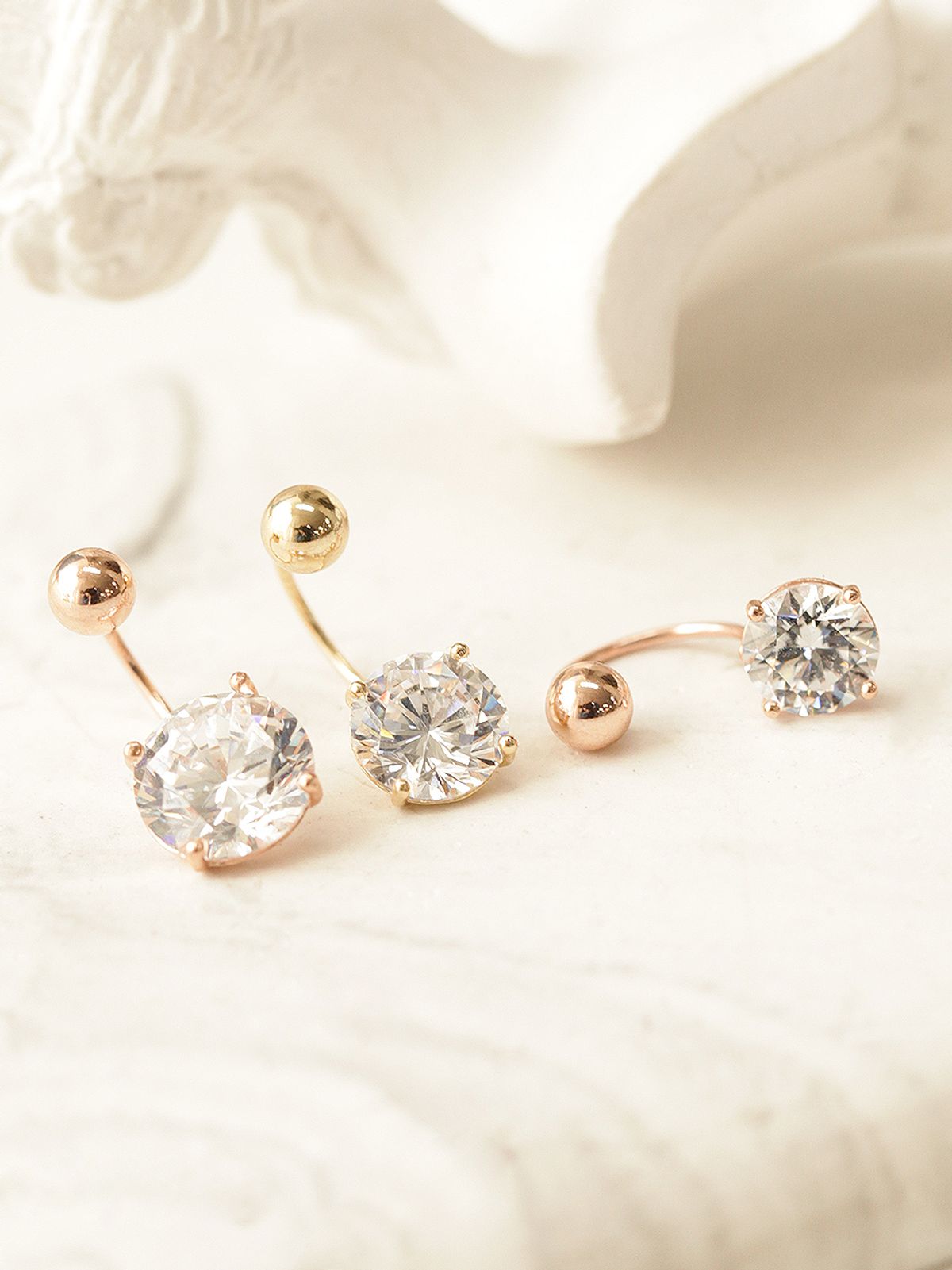 미니멀피어싱(MINIMALPIERCING) 14K 큐빅 피어싱 귀걸이 배꼽피어싱 6mm,7mm,8mm