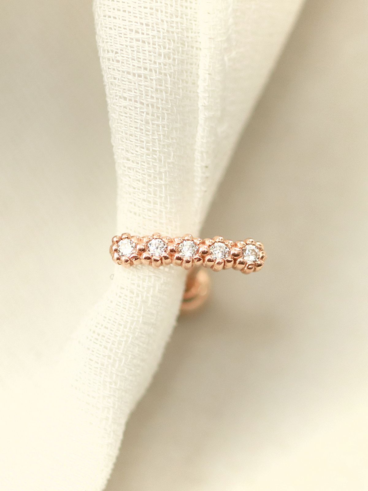 미니멀피어싱(MINIMALPIERCING) 14K 버블 큐빅 스틱바 피어싱 귀걸이