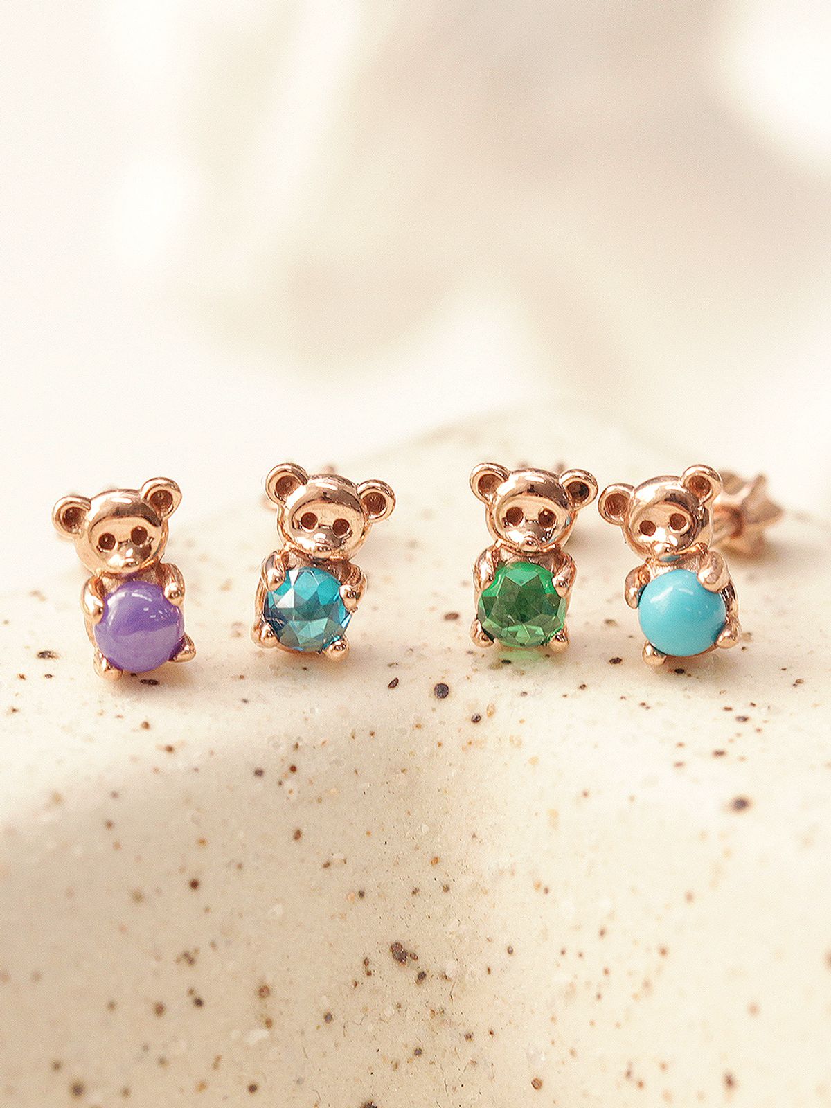 미니멀피어싱(MINIMALPIERCING) 14K 곰돌이 원석 피어싱