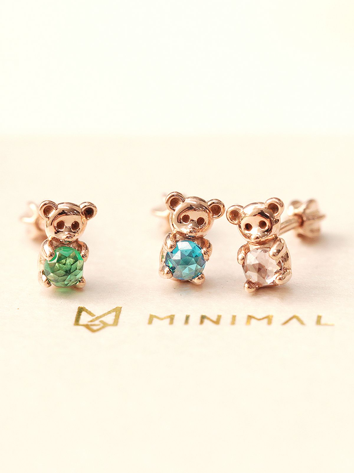 미니멀피어싱(MINIMALPIERCING) 14K 곰돌이 원석 피어싱