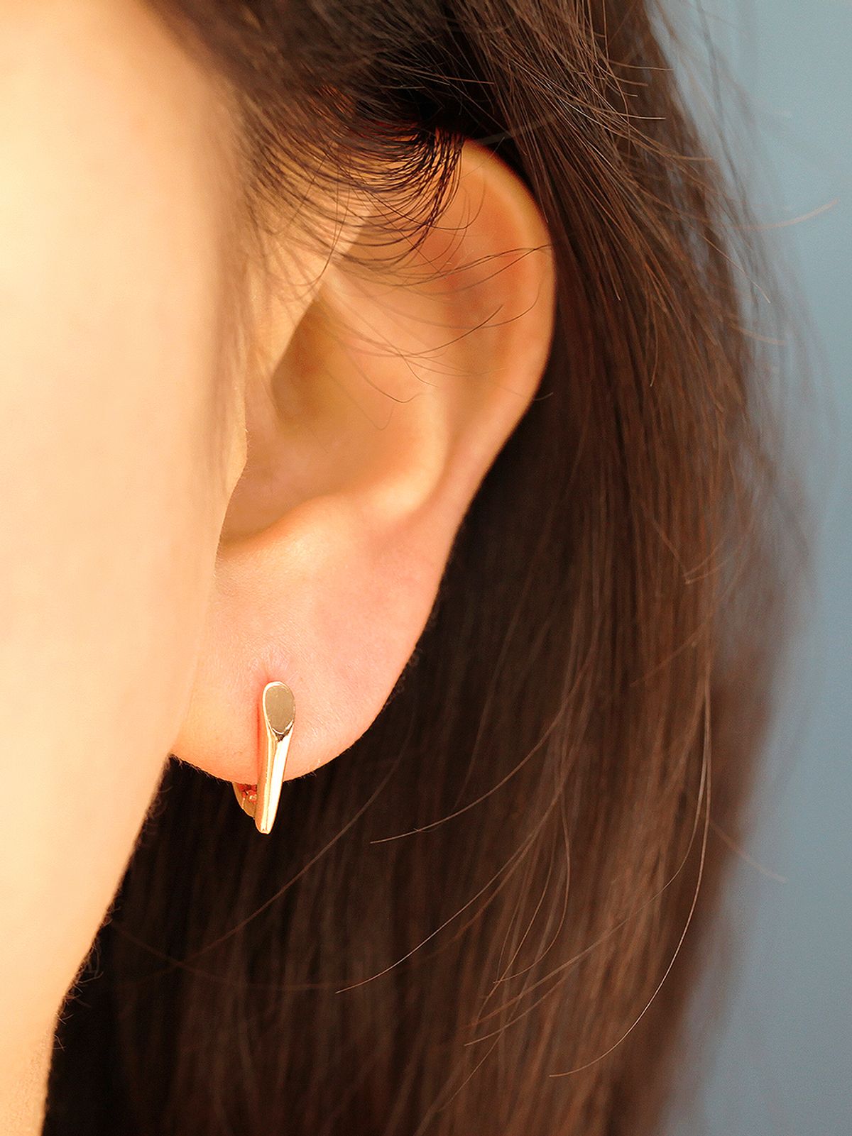 미니멀피어싱(MINIMALPIERCING) 14K 18K 볼륨 스틱 원터치 링 피어싱 귀걸이