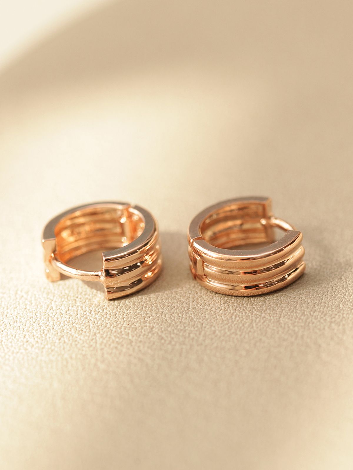 미니멀피어싱(MINIMALPIERCING) 14K 미니 세줄 볼드 원터치 링피어싱 귀걸이