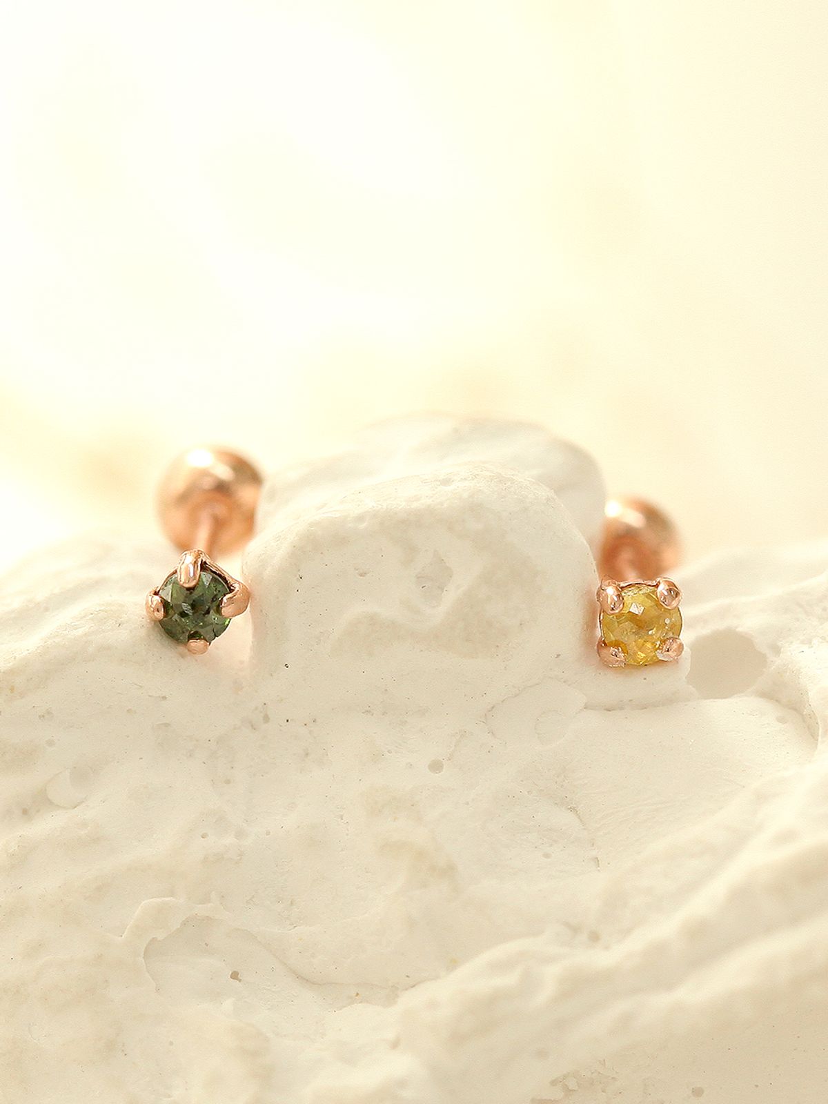 미니멀피어싱(MINIMALPIERCING) 14K 데일리 러프다이아 피어싱 귀걸이 2mm