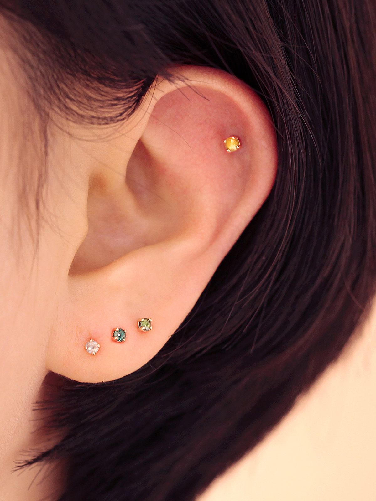 미니멀피어싱(MINIMALPIERCING) 14K 데일리 러프다이아 피어싱 귀걸이 2mm