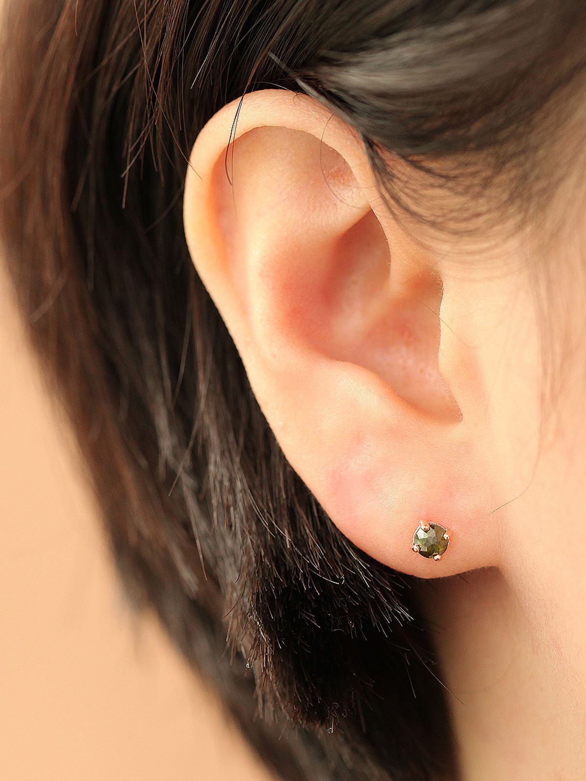 미니멀피어싱(MINIMALPIERCING) 14K 데일리 러프다이아 피어싱 귀걸이 4mm