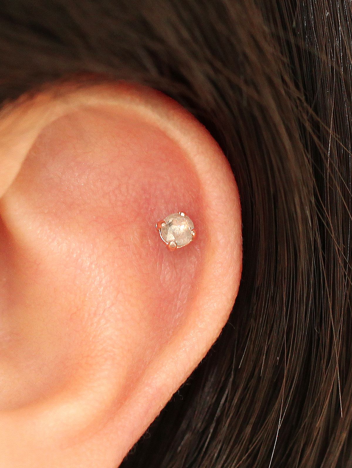 미니멀피어싱(MINIMALPIERCING) 14K 데일리 러프다이아 피어싱 귀걸이 3mm