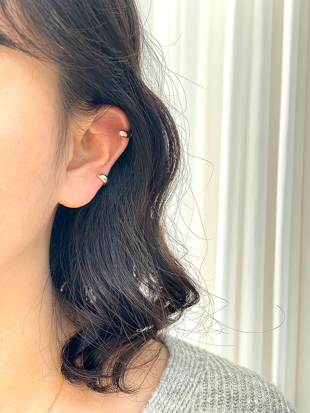 미니멀피어싱(MINIMALPIERCING) 14K 미니 귓바퀴 원터치 링 피어싱 귀걸이