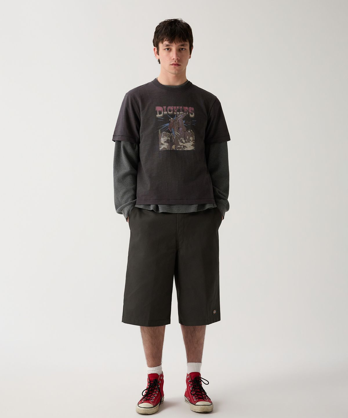 디키즈(DICKIES) 42283 루즈핏 워크쇼츠 Olive Green