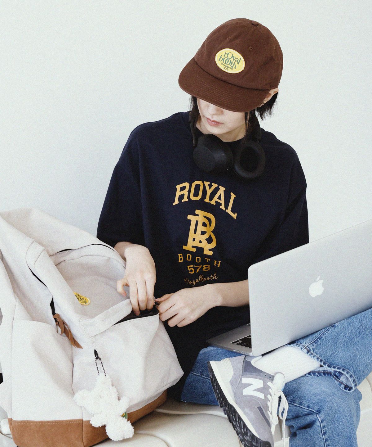 로얄부스(ROYALBOOTH) WP 시그니처 레트로 볼캡 [모카]