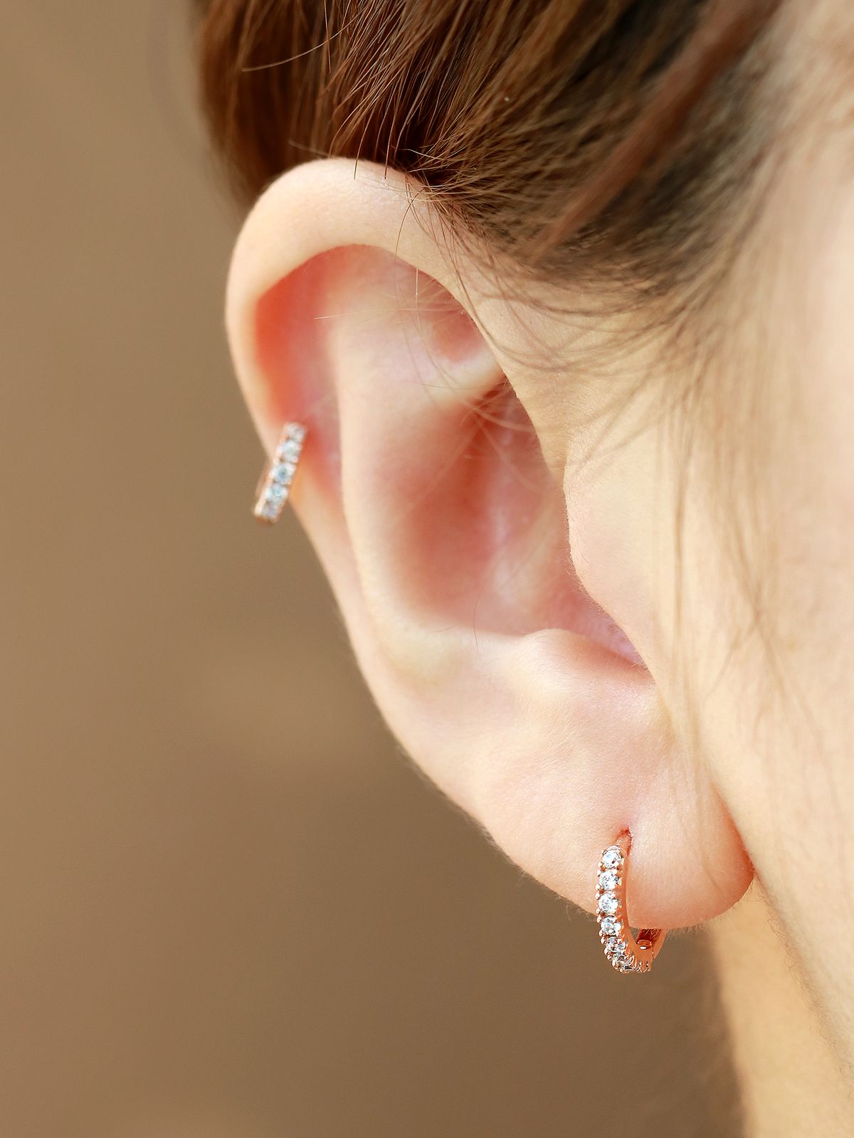 미니멀피어싱(MINIMALPIERCING) 14K 이너컨츠 큐빅 링 피어싱 1.2두께
