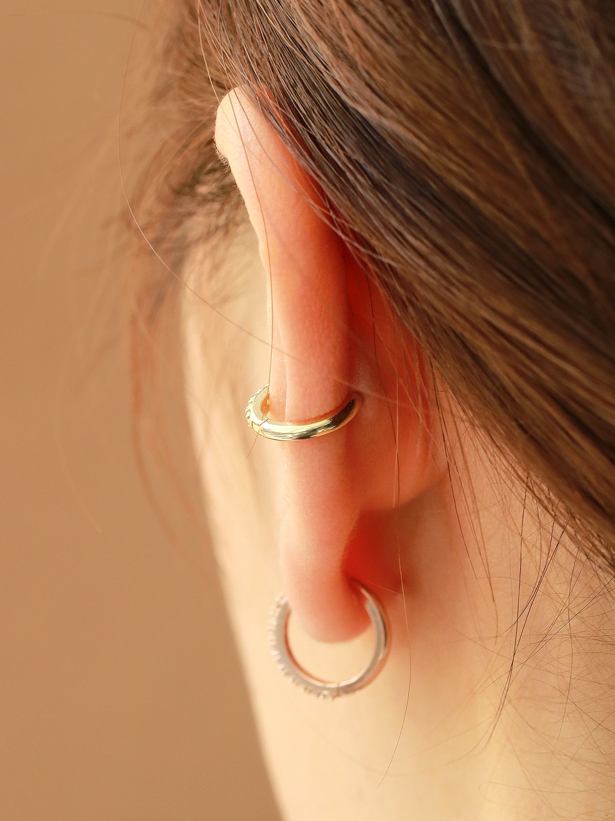 미니멀피어싱(MINIMALPIERCING) 14K 이너컨츠 큐빅 링 피어싱 1.2두께