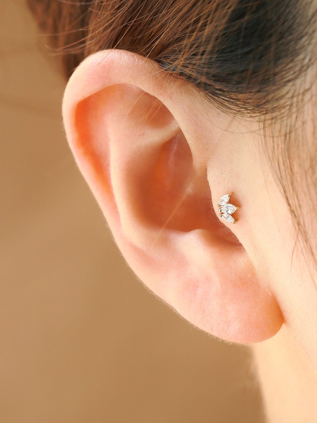 미니멀피어싱(MINIMALPIERCING) 14K 미니 티아라 피어싱 귀걸이