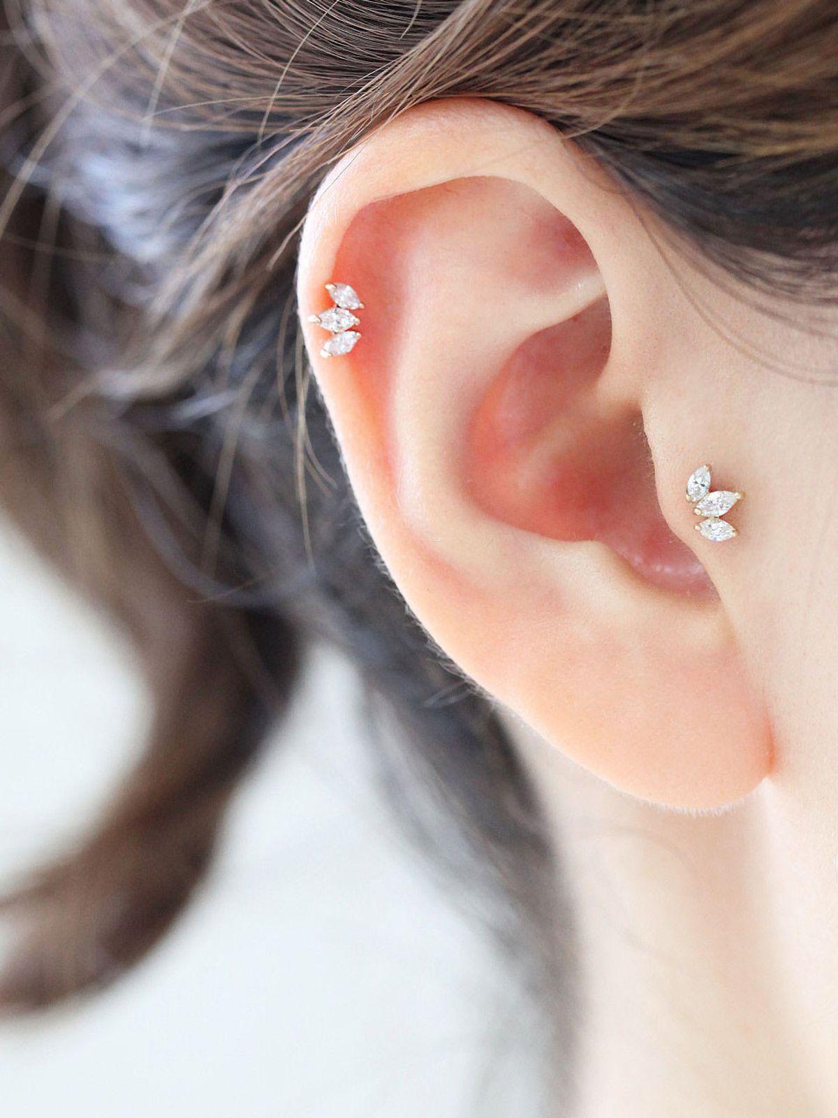 미니멀피어싱(MINIMALPIERCING) 14K 미니 티아라 피어싱 귀걸이