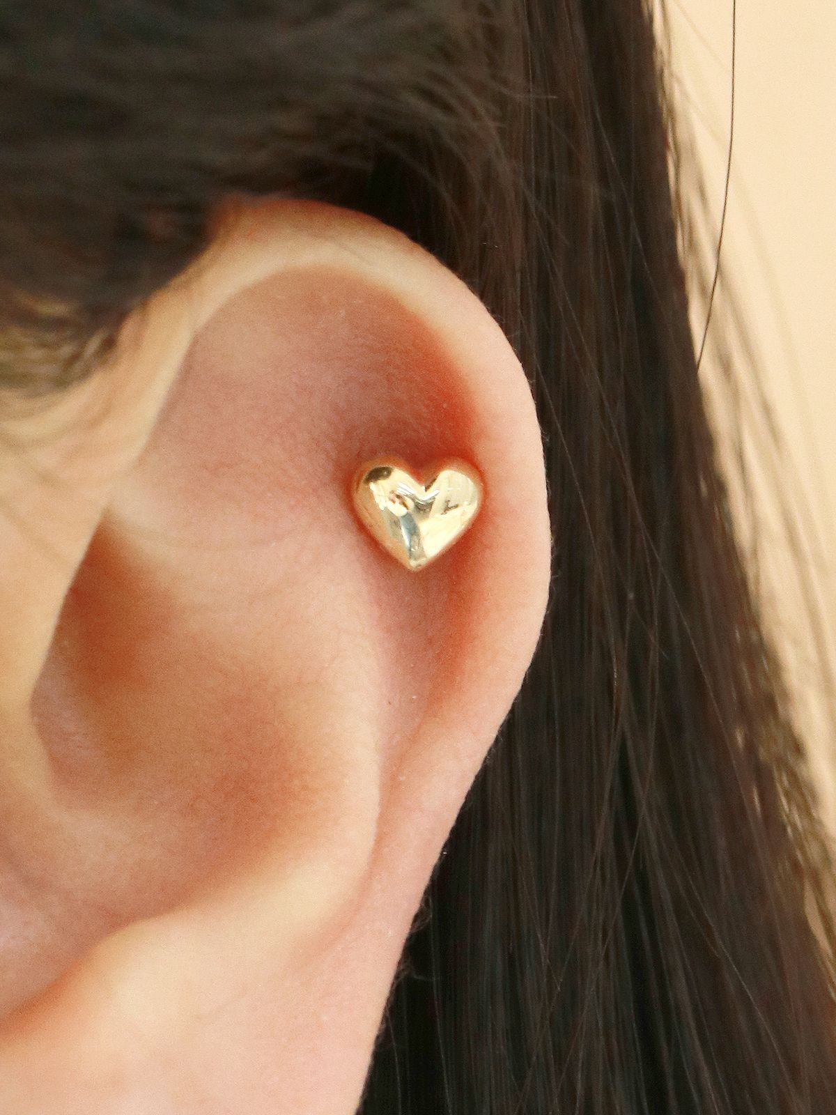 미니멀피어싱(MINIMALPIERCING) 14K 통통 하트 피어싱 귀걸이