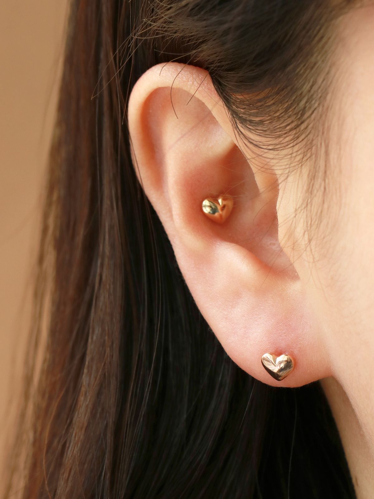 미니멀피어싱(MINIMALPIERCING) 14K 통통 하트 피어싱 귀걸이