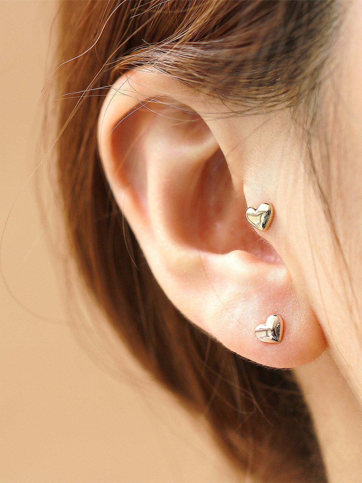 미니멀피어싱(MINIMALPIERCING) 14K 통통 하트 피어싱 귀걸이