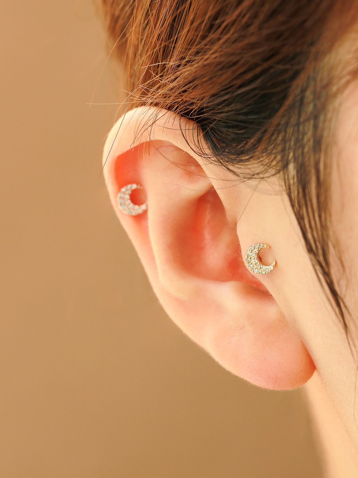 미니멀피어싱(MINIMALPIERCING) 14K 큐빅 달 라블렛 피어싱