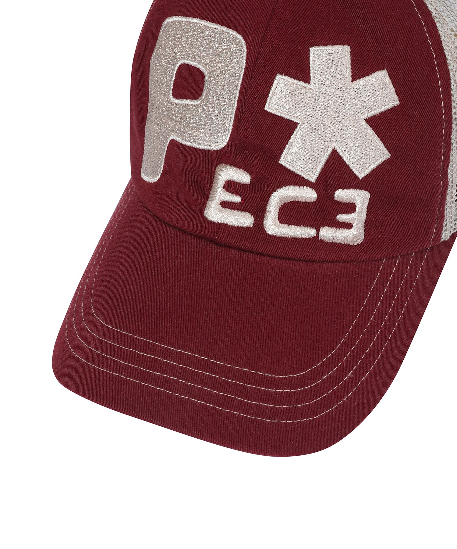 MUSINSA公式 | BAUF Peace Big Logo Mesh Ball Cap [Burgundy]