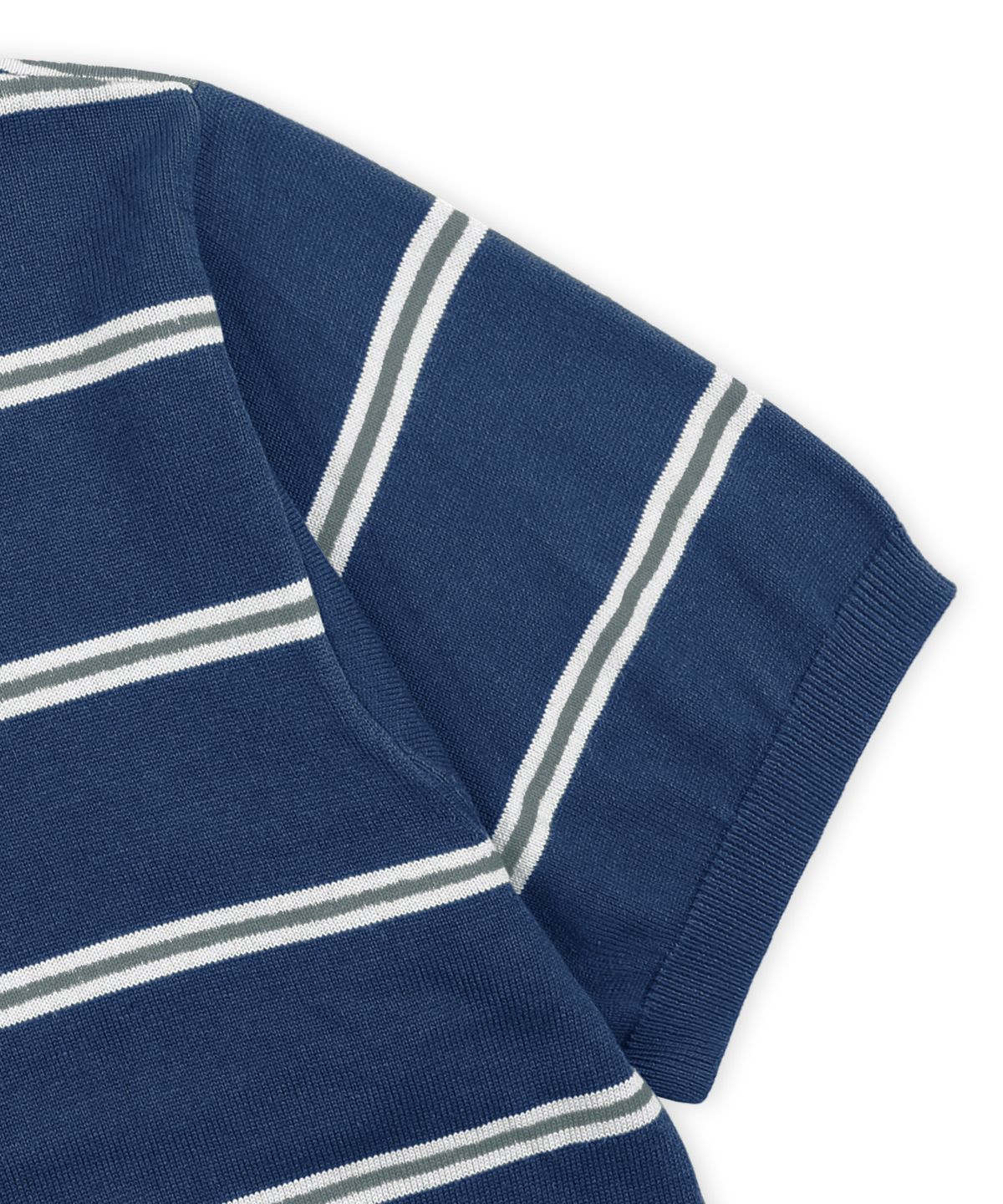 글랙(GLACK) GNT016 몹스터 스트라이프 카라 니트 (NAVY)