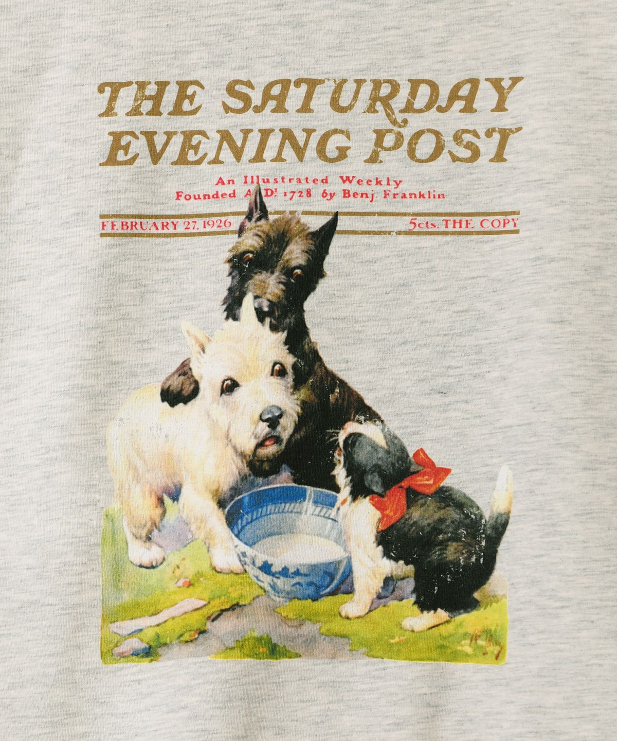더 새터데이 이브닝 포스트(THE SATURDAY EVENING POST) Buddy T-Shirt Oatmeal