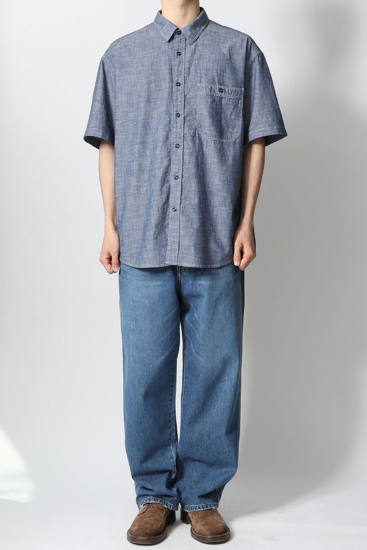 홀리선(HORLISUN) Poole selvedge Dungaree Shirt Dark Navy