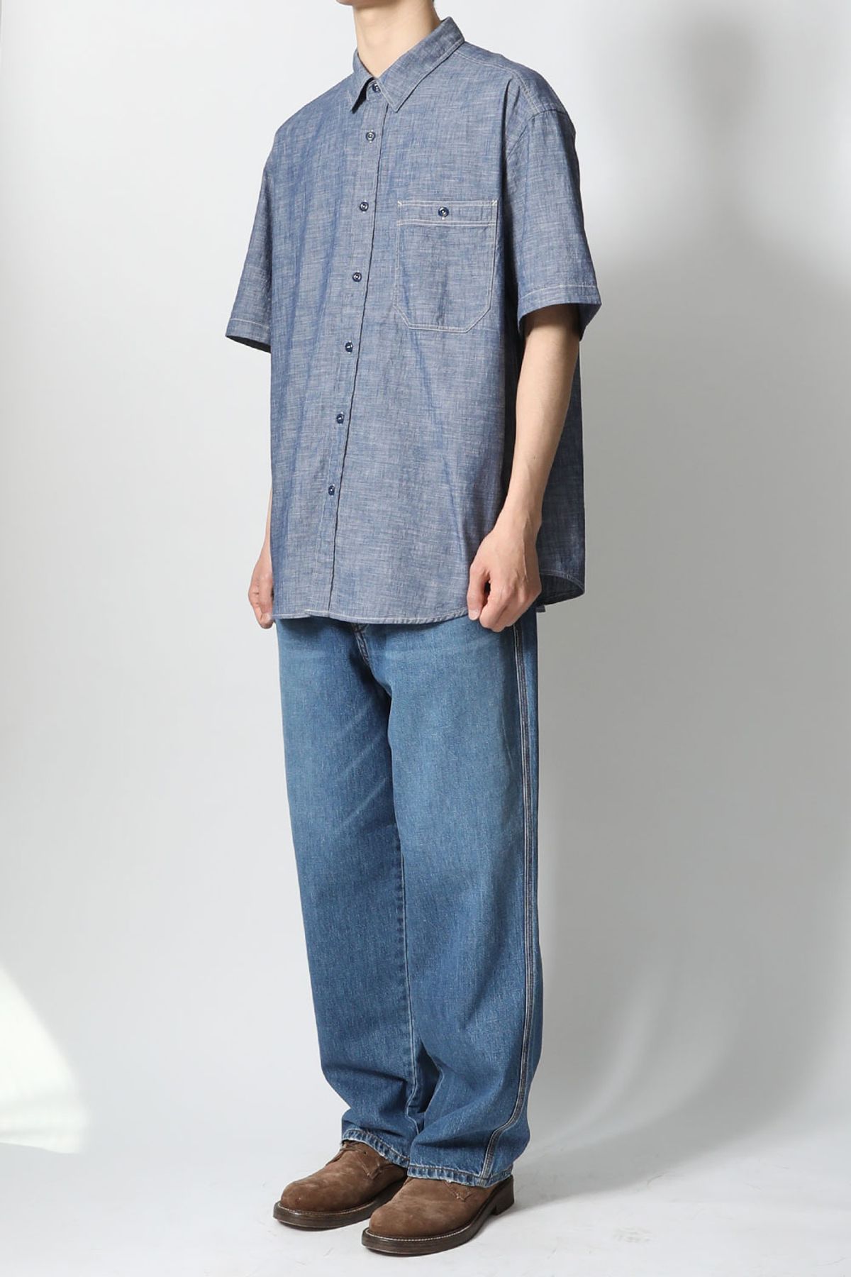 홀리선(HORLISUN) Poole selvedge Dungaree Shirt Dark Navy