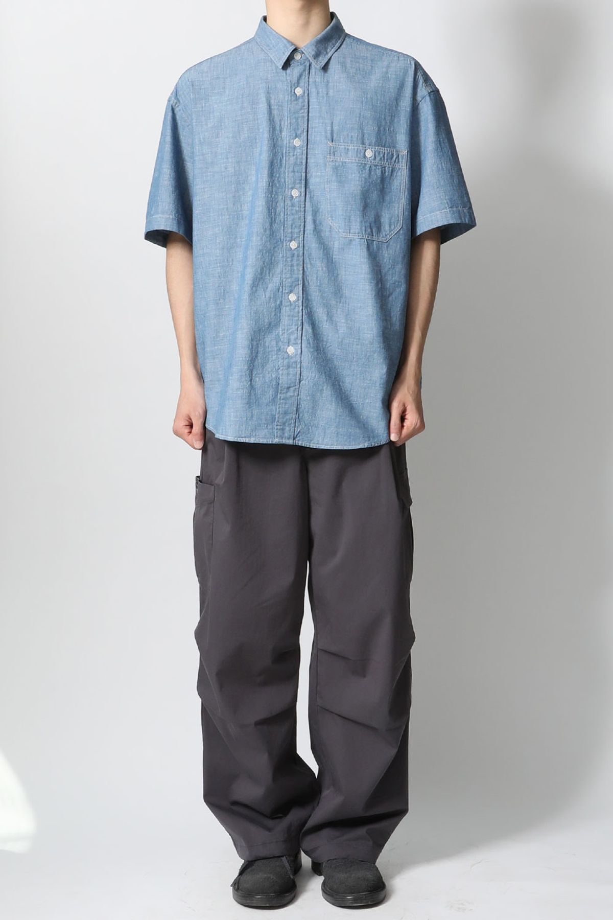 홀리선(HORLISUN) Poole selvedge Dungaree Shirt Blue