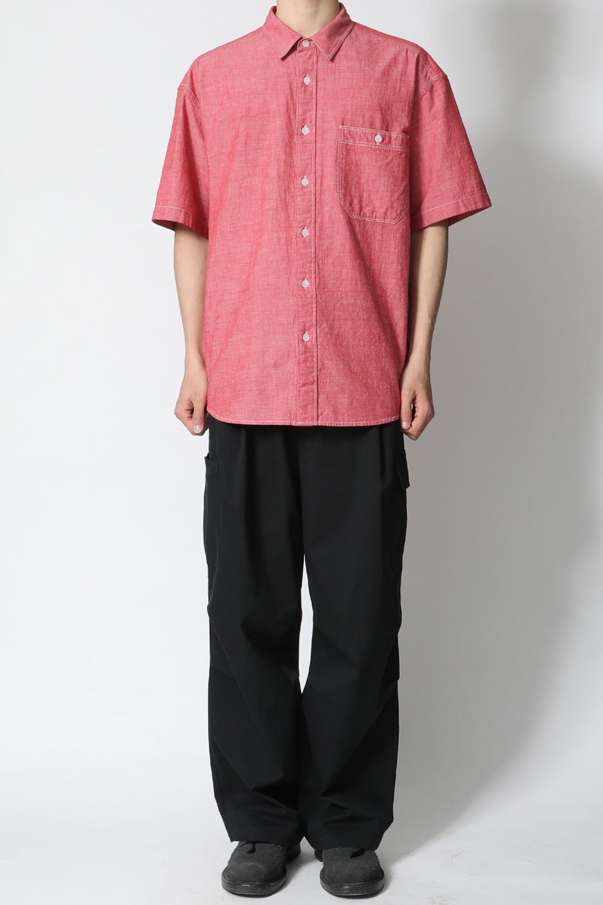 홀리선(HORLISUN) Poole selvedge Dungaree Shirt Red