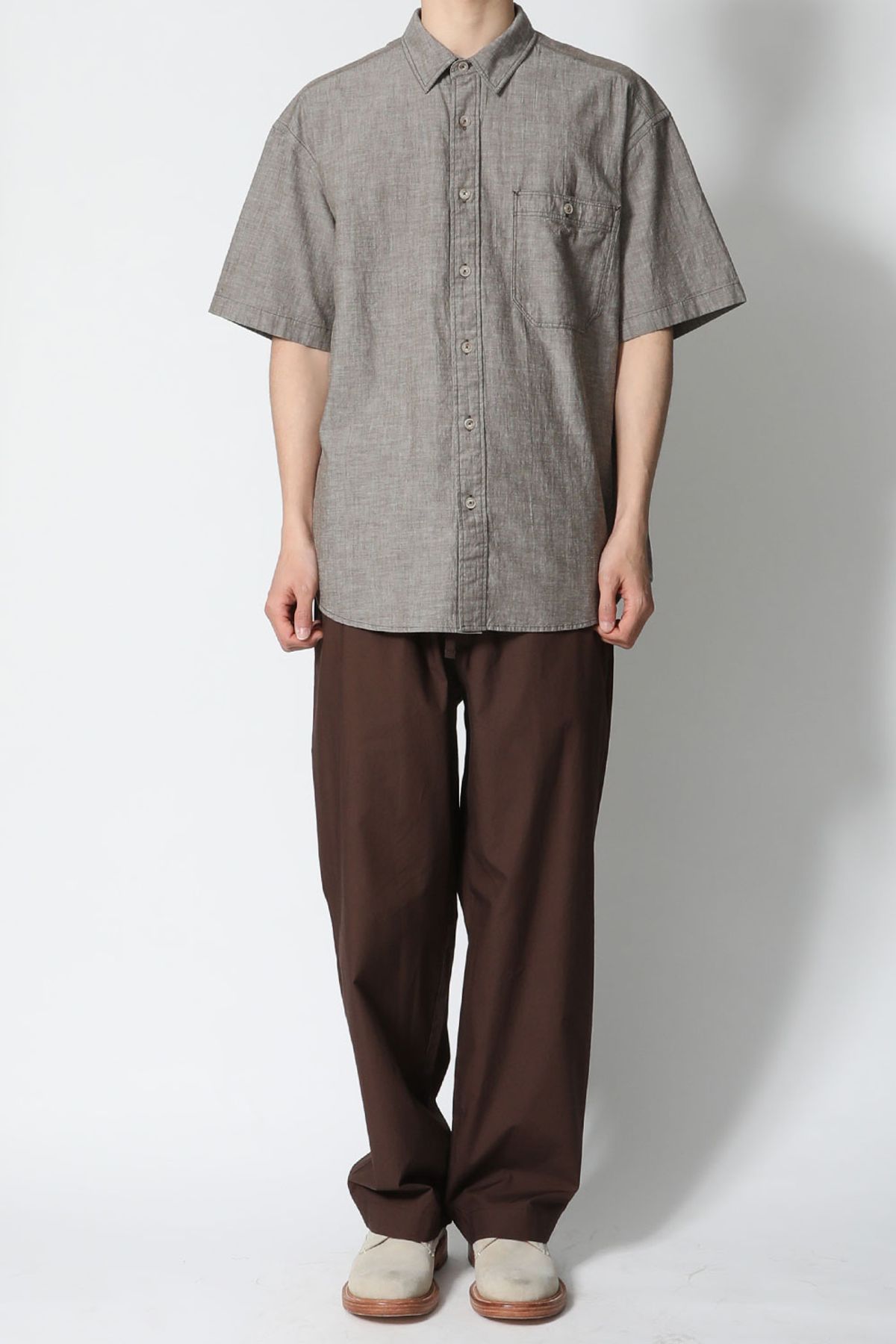 홀리선(HORLISUN) Poole selvedge Dungaree Shirt Spain Olive