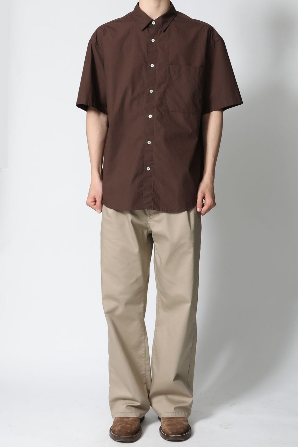 홀리선(HORLISUN) Poole Extra Typewriter Shirt Chocolate Brown
