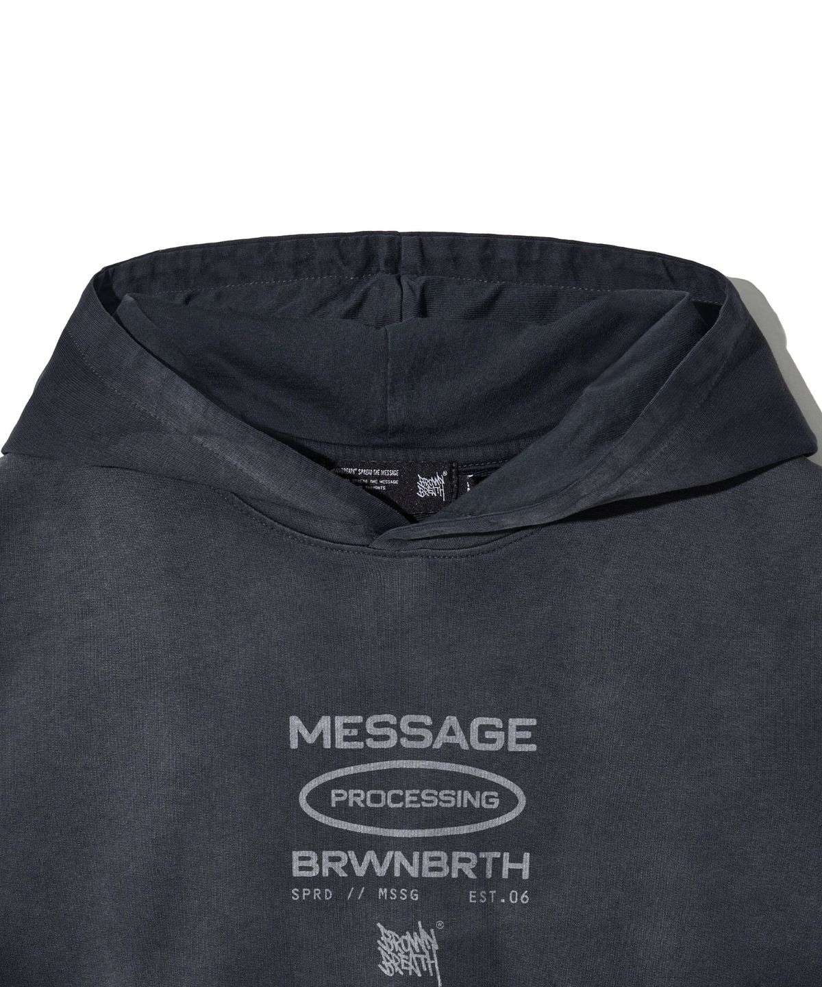 브라운브레스 키즈(BROWNBREATH KIDS) KIDS TWO TONE SLEEVELESS HOOD - DARK GREY