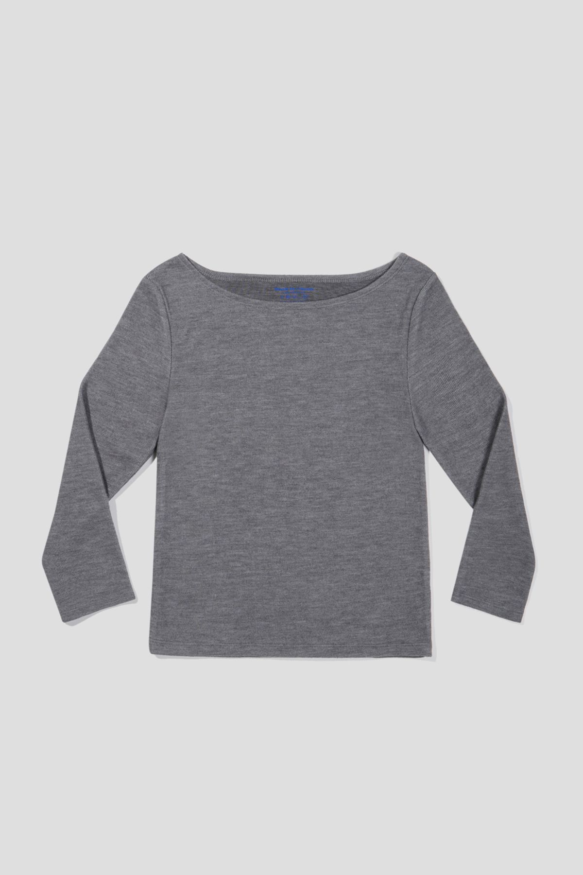어텐즈(ATTENDS) Restrained boat neck tee shirt (Gray)