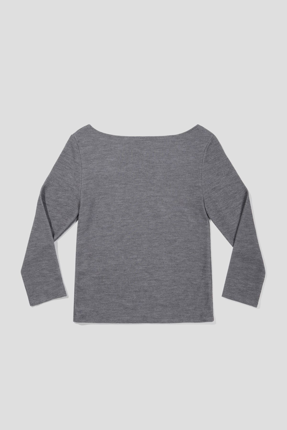 어텐즈(ATTENDS) Restrained boat neck tee shirt (Gray)