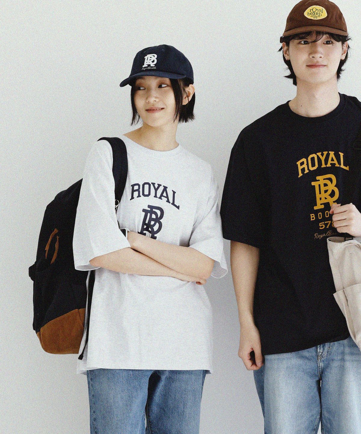 로얄부스(ROYALBOOTH) 메이저 RB 반팔 티셔츠 [멜란지화이트]