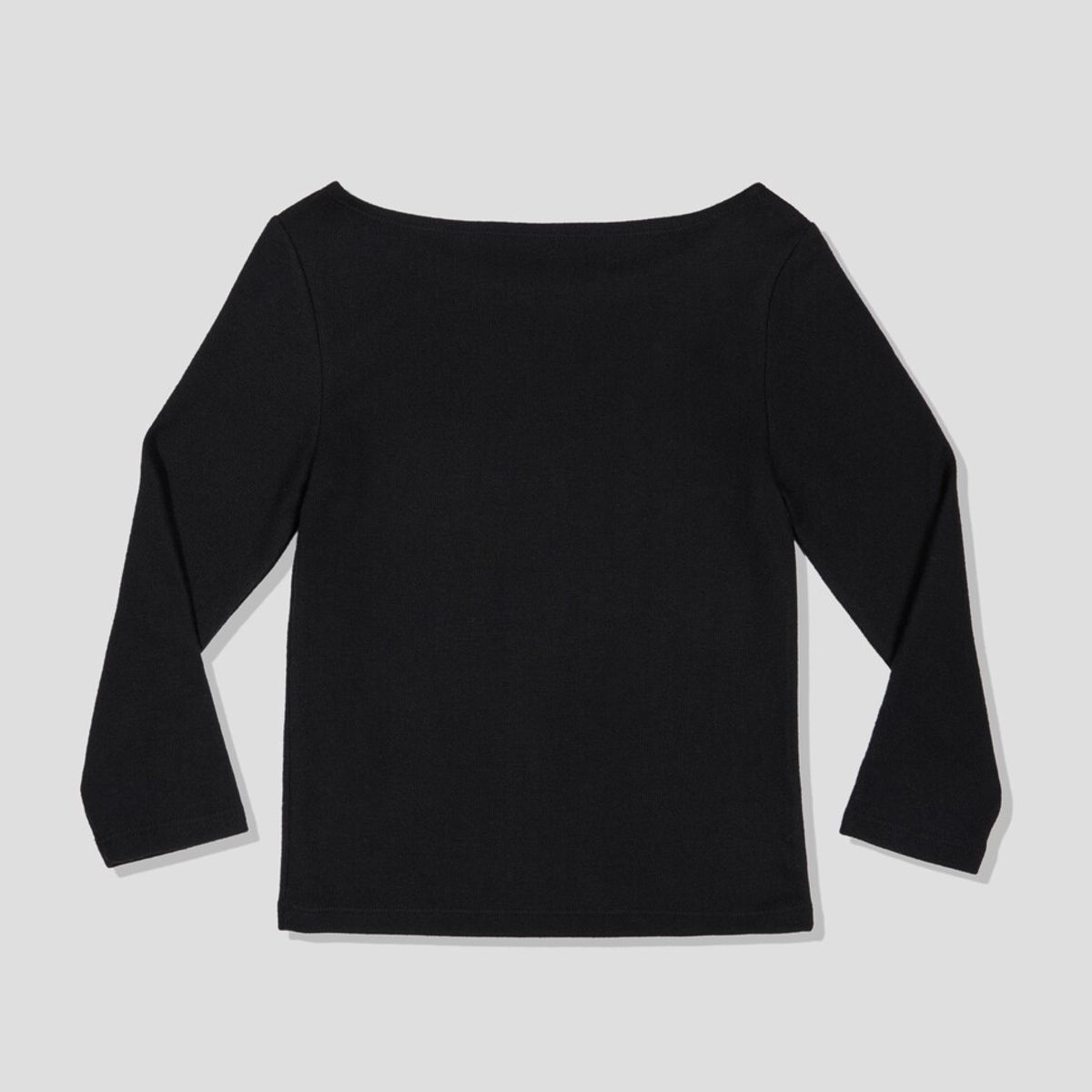 어텐즈(ATTENDS) Restrained boat neck tee shirt (Black)