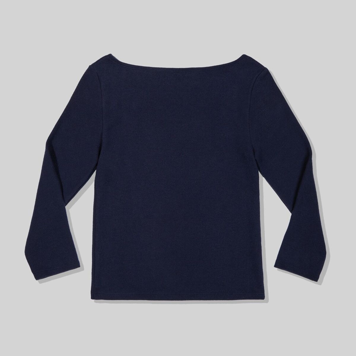 어텐즈(ATTENDS) Restrained boat neck tee shirt (Navy)