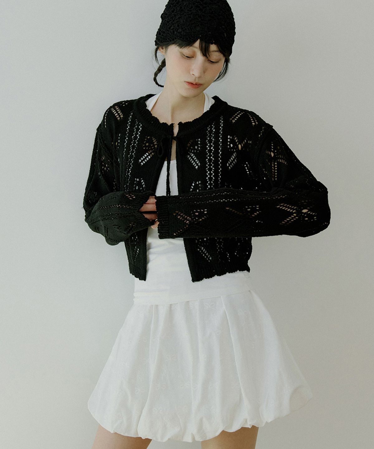 리올그(REORG) WOI BALLOON MINI SKIRT WHITE