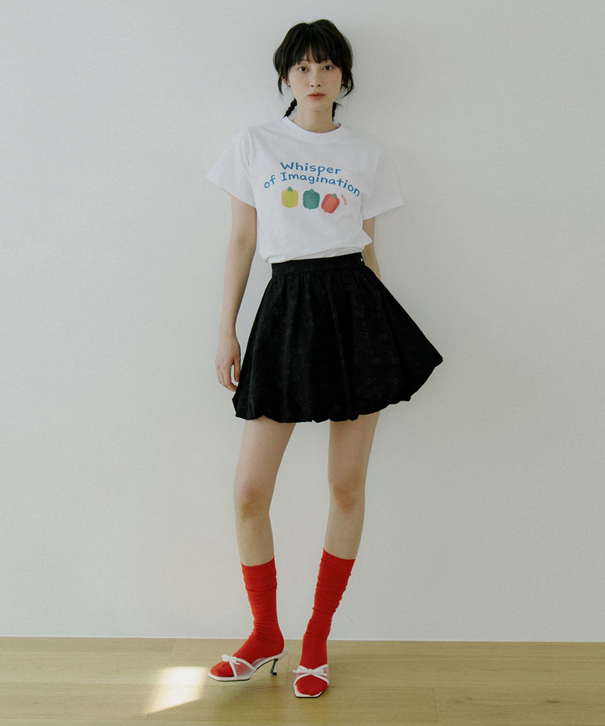 리올그(REORG) WOI BALLOON MINI SKIRT BLACK