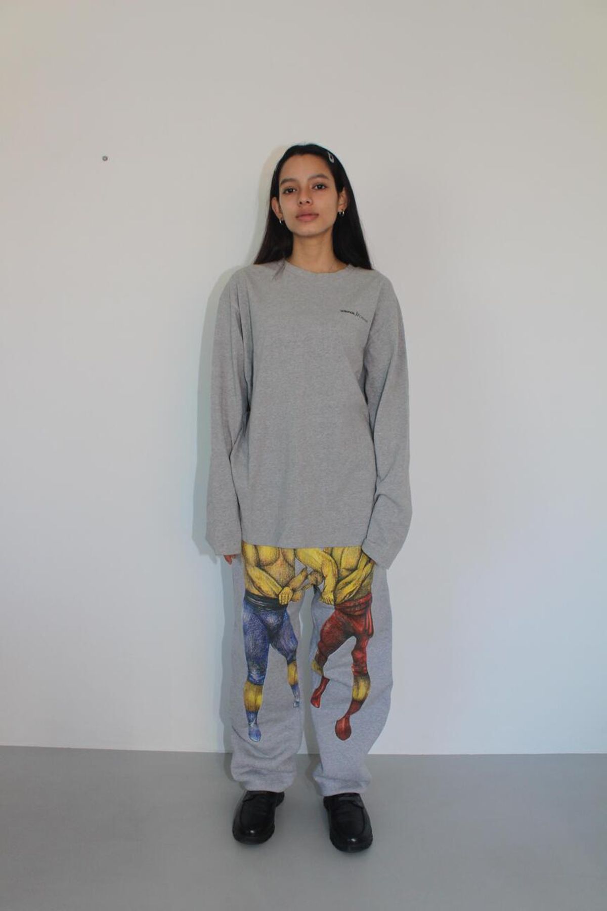 어텐즈(ATTENDS) Basic Long Sleeve Tee Shirt (Gray)