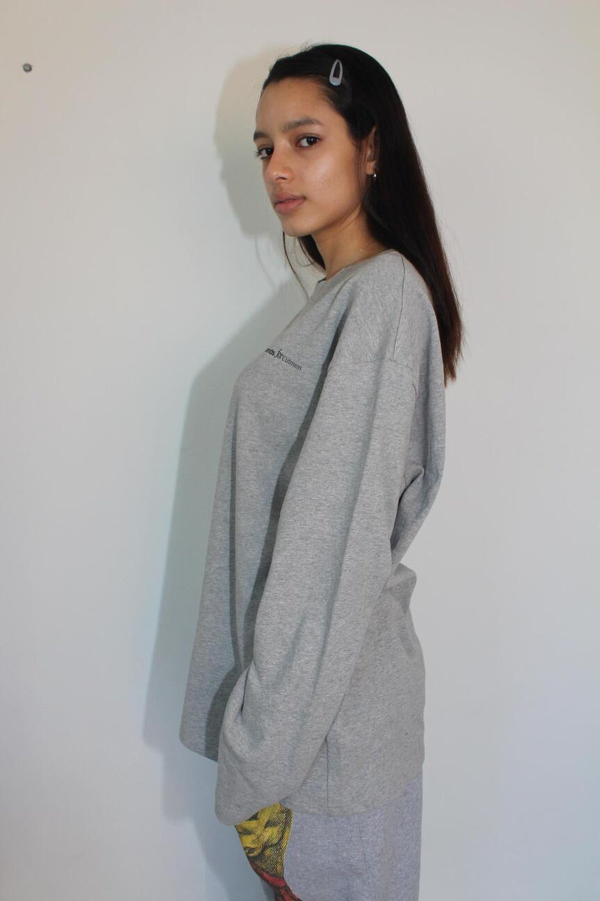 어텐즈(ATTENDS) Basic Long Sleeve Tee Shirt (Gray)