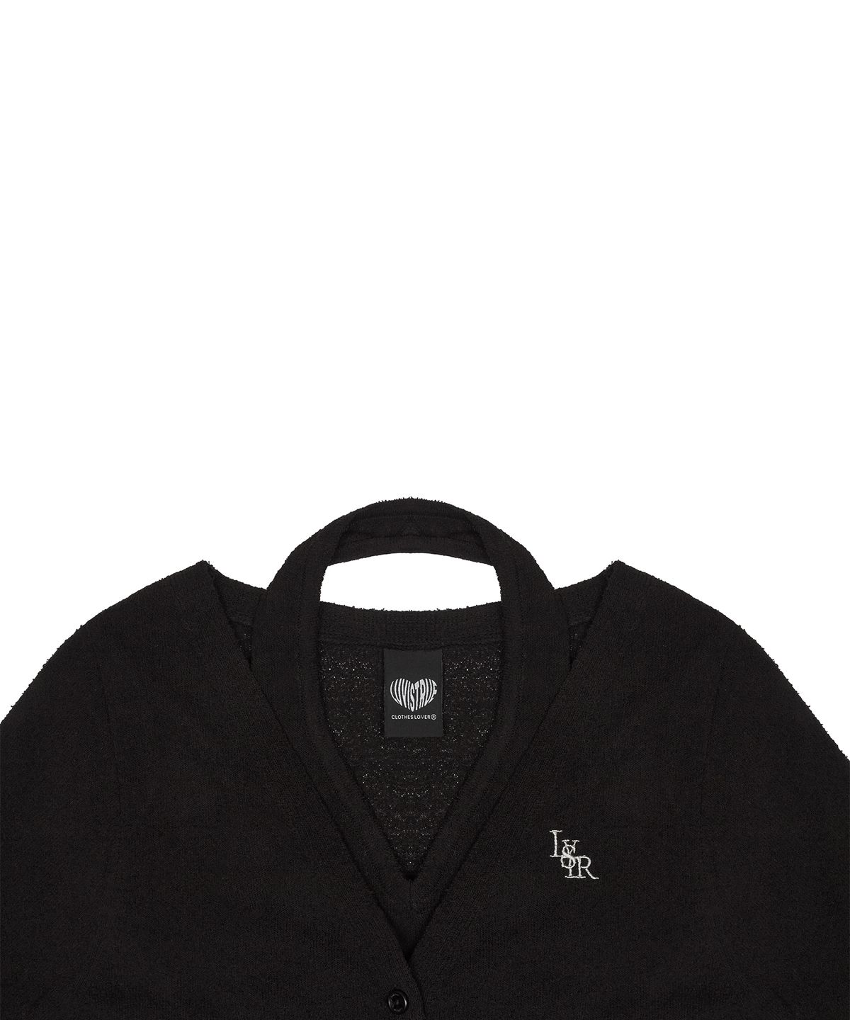 러브이즈트루(LUVISTRUE) LVTR HALTERNECK CARDIGAN SET(BLACK)