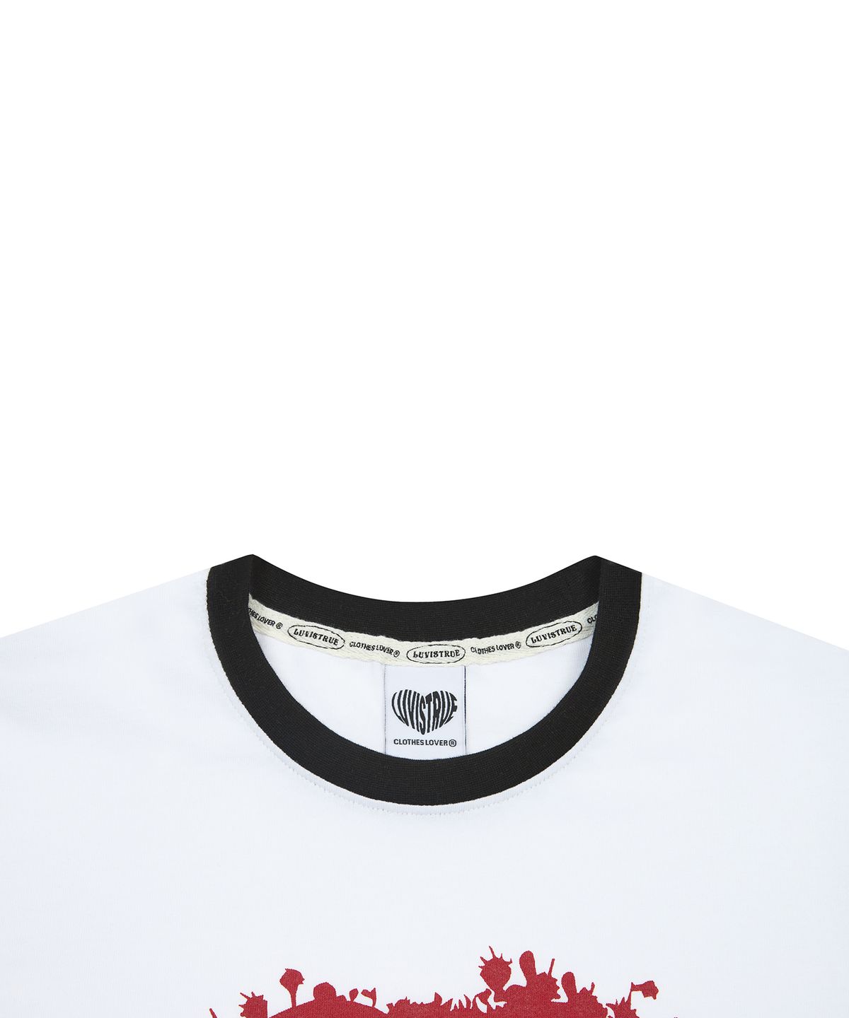 러브이즈트루(LUVISTRUE) SM HOW DEEP HEART TANG TEE(WHITE)