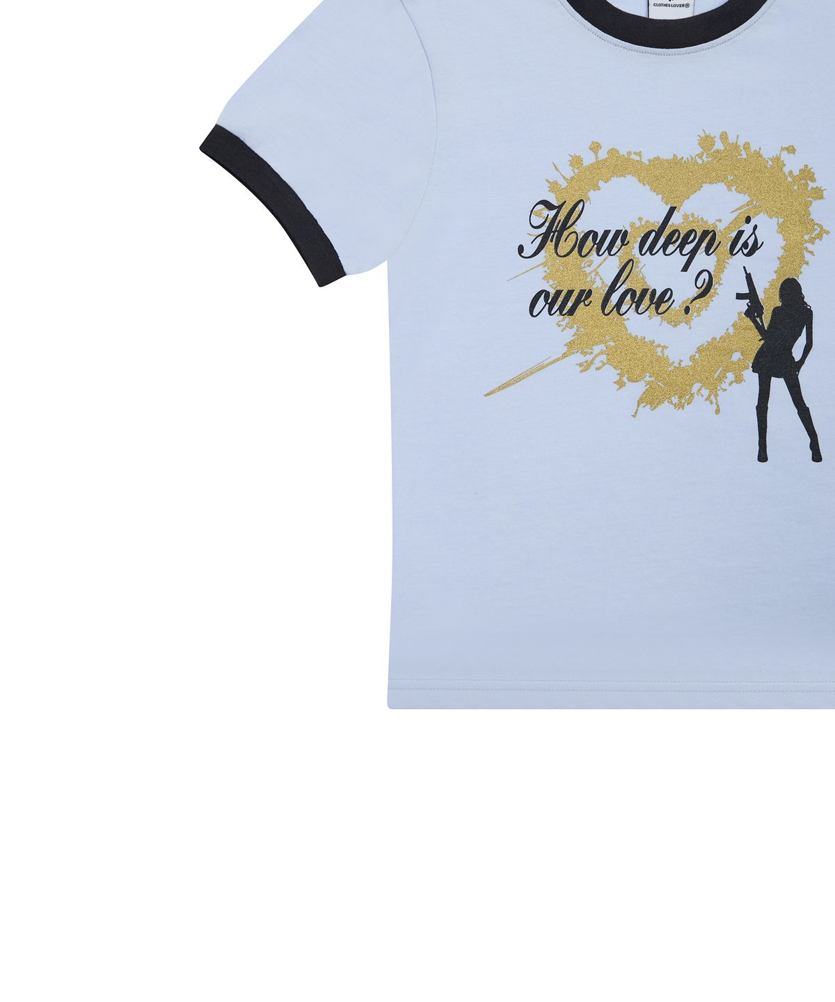러브이즈트루(LUVISTRUE) SM HOW DEEP HEART TANG TEE(BLUE)