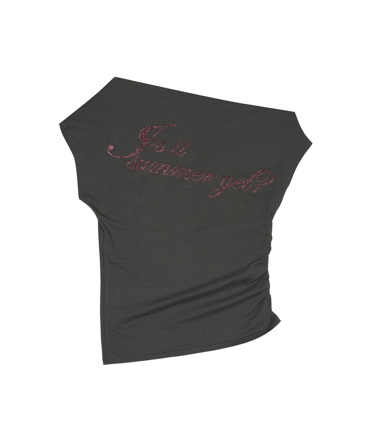 러브이즈트루(LUVISTRUE) SM GLITTER OFFSHOULDER TEE(CHARCOAL)