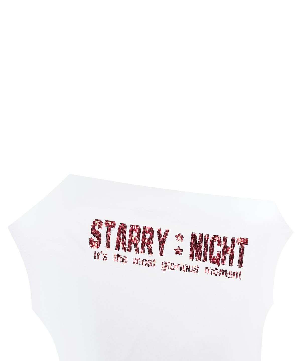 러브이즈트루(LUVISTRUE) SM SPANGLE OFFSHOULDER TEE(WHITE)