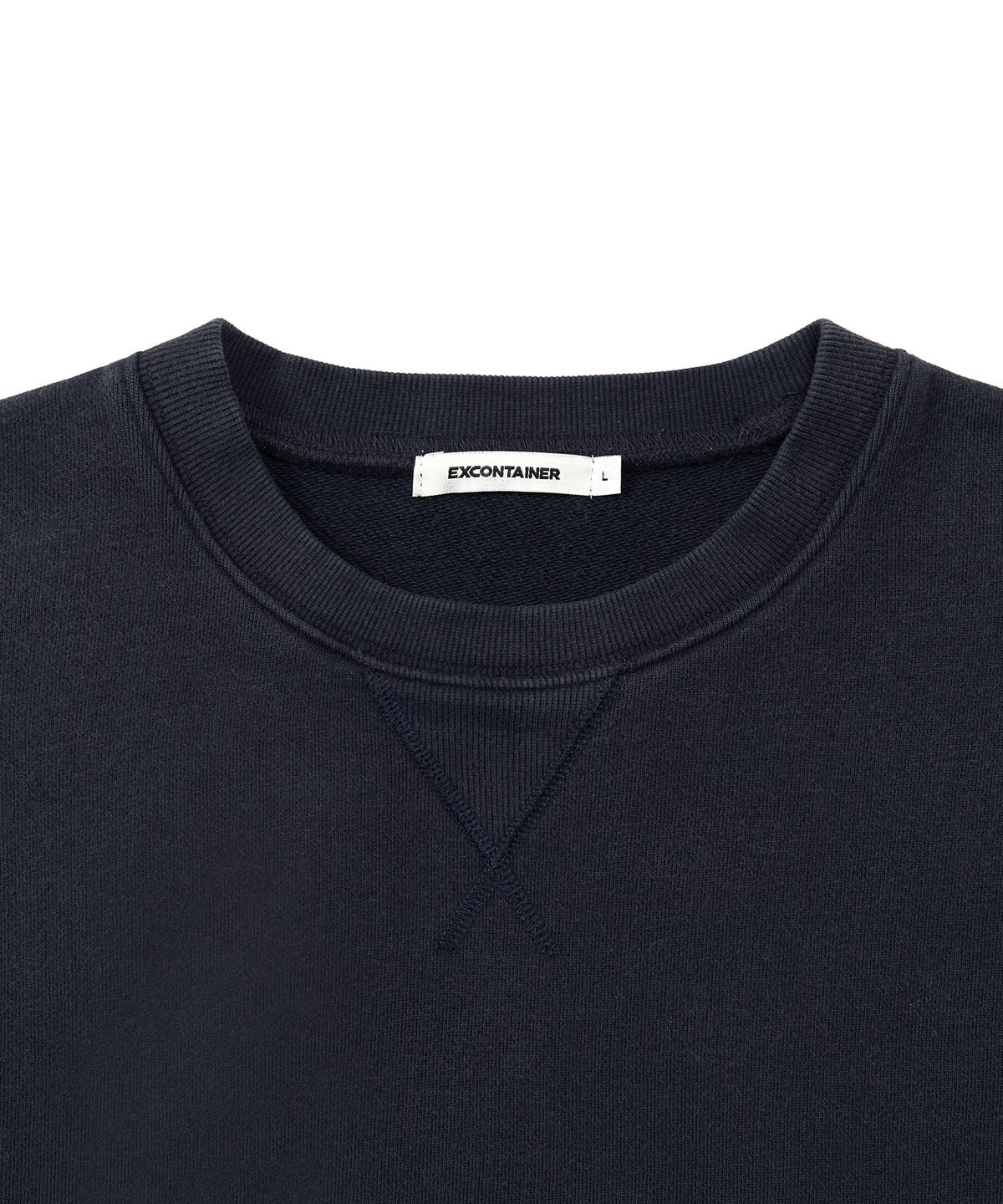 엑스컨테이너(EXCONTAINER) VTG 워시드 라운드 스웻 셔츠 (SMOKE NAVY)